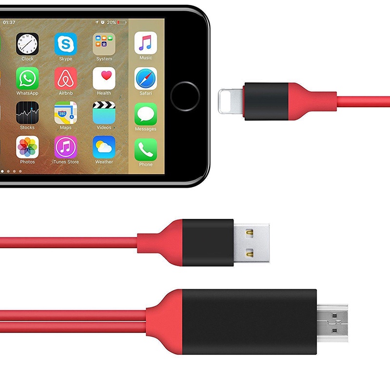 Cáp Chuyển Đổi Cổng Lightning Sang Hdmi Tv Av 2m 0610 Cho Iphone 7 7 + 6 6s 5 5s Ipad | BigBuy360 - bigbuy360.vn