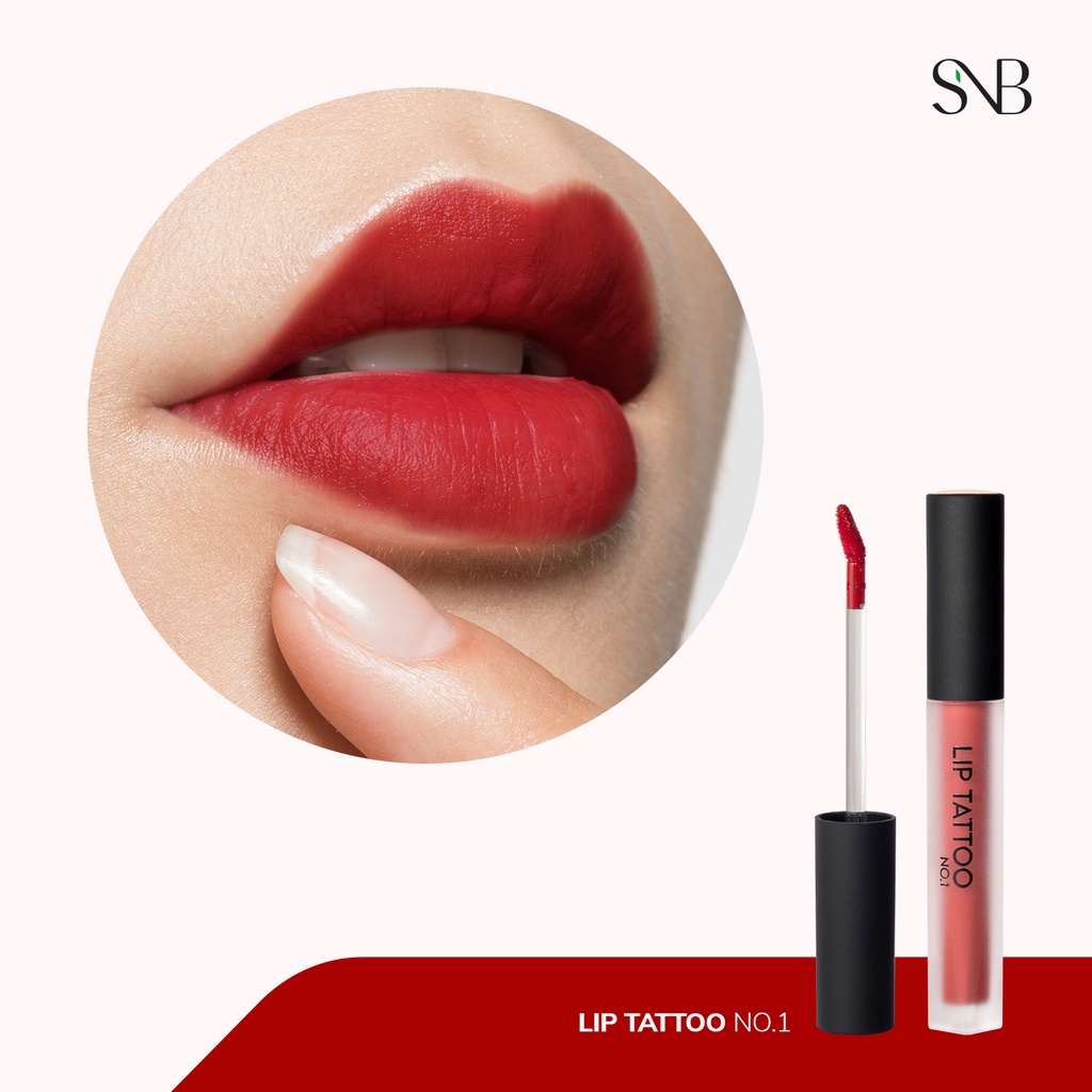 Son Kem SNB Lip Tattoo No 1 Đỏ Thẫm Quý Phái 4.2gr