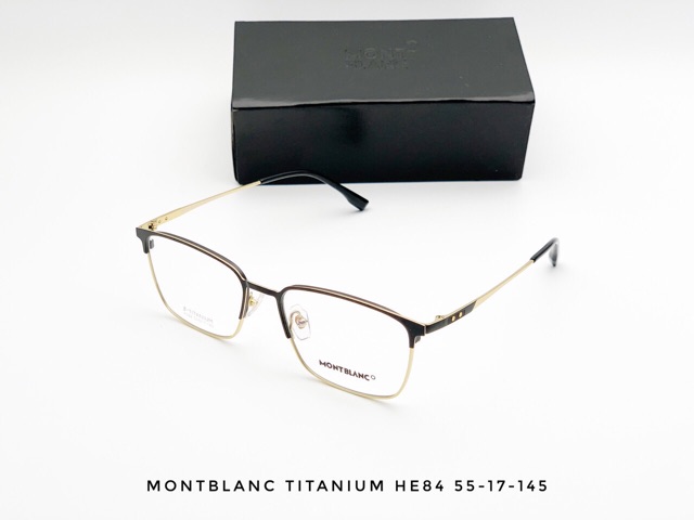 Kính gọng Montblanc Titanium Mắt vuông Cao cấp cho Nam - HE84