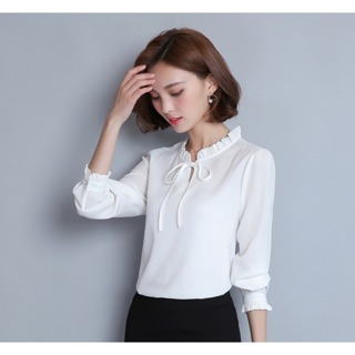 ÁO SƠ MI VOAN BÈO CỔ TAY DÀI