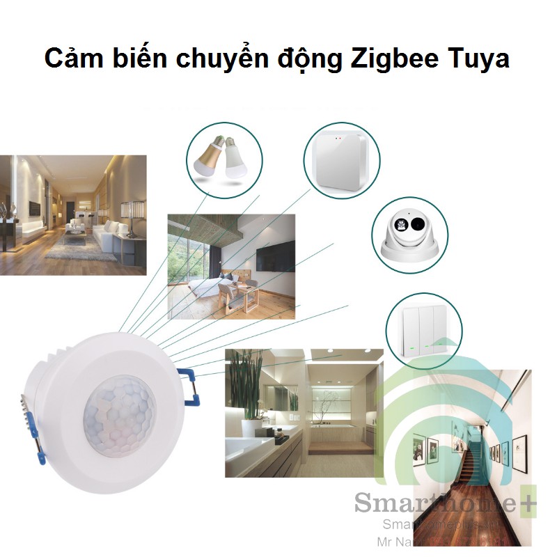 Cảm Biến Hồng Ngoại Âm Trần Dùng Điện 220V Zigbee Tuya ZPIR3