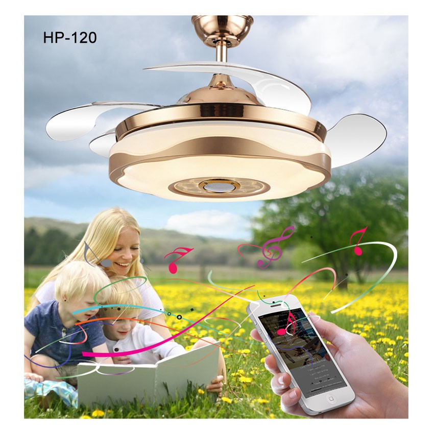 Quạt trần, đèn led trang trí thiết kế hiện đại sang trọng với 3 chế độ ánh sáng thích hợp nhiều không gian khác nhau