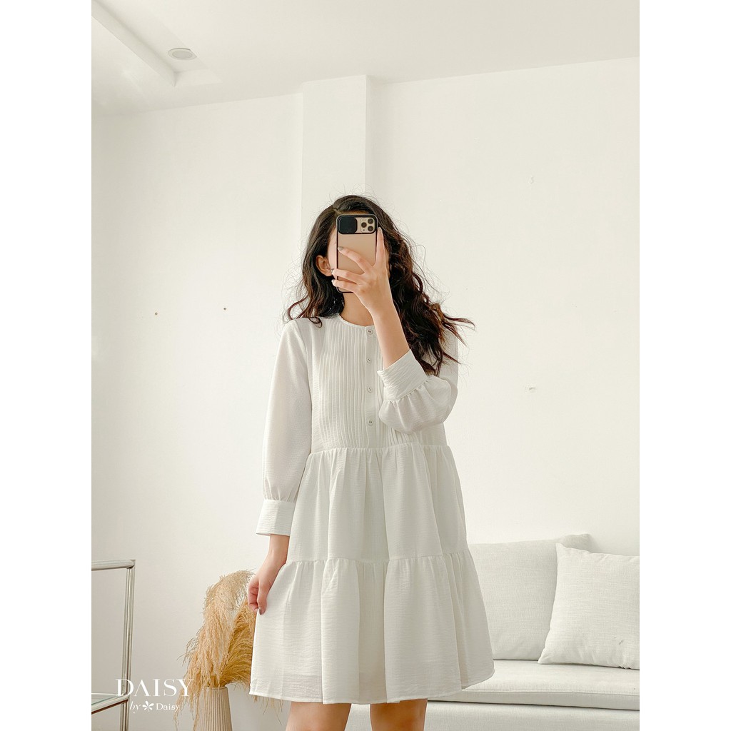 2002881- Váy babydoll tơ xếp ly ngực Daisy | BigBuy360 - bigbuy360.vn