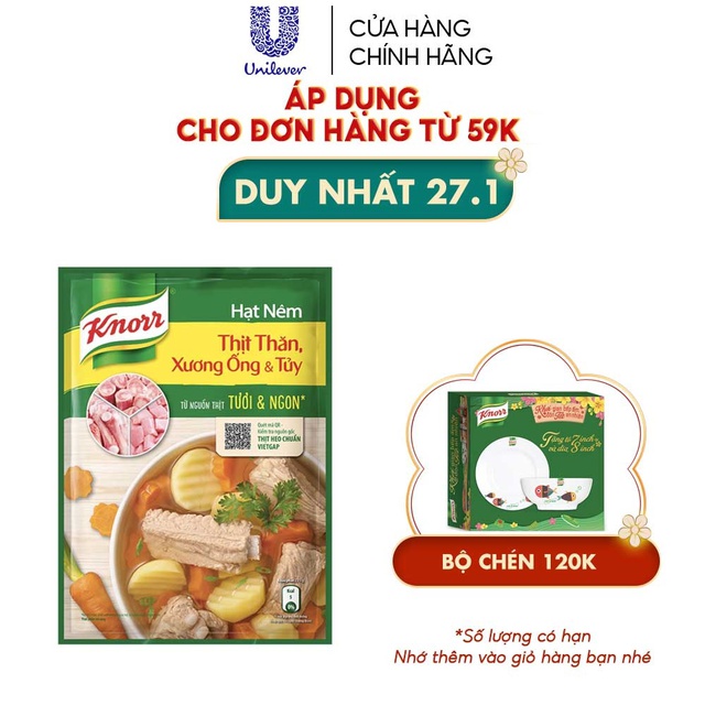 Hạt Nêm Knorr Thịt Thăn, Xương Ống và Tủy Bổ Sung Vitamin A 400g/900g/1.2kg | BigBuy360 - bigbuy360.vn