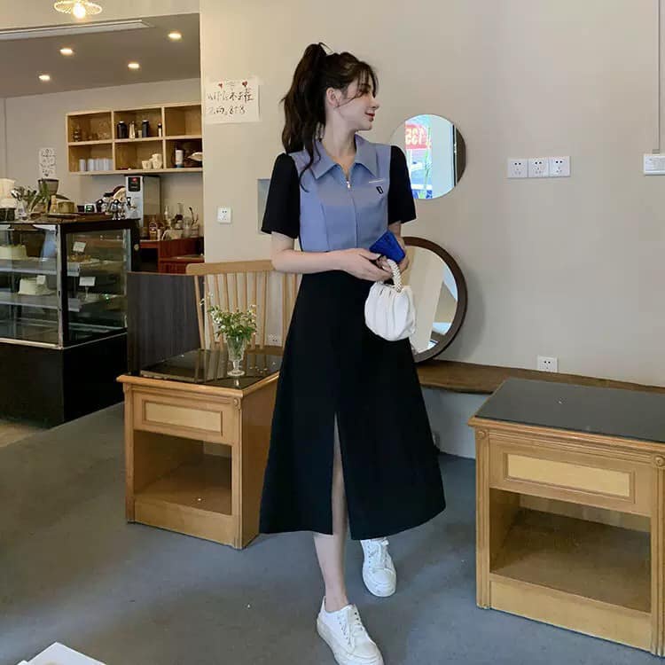 Váy POLO khóa ngực trendy cá tính cực xinh yêu