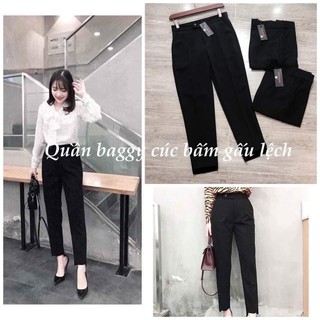 Quần baggy cúc bấm gấu lệch vnxk