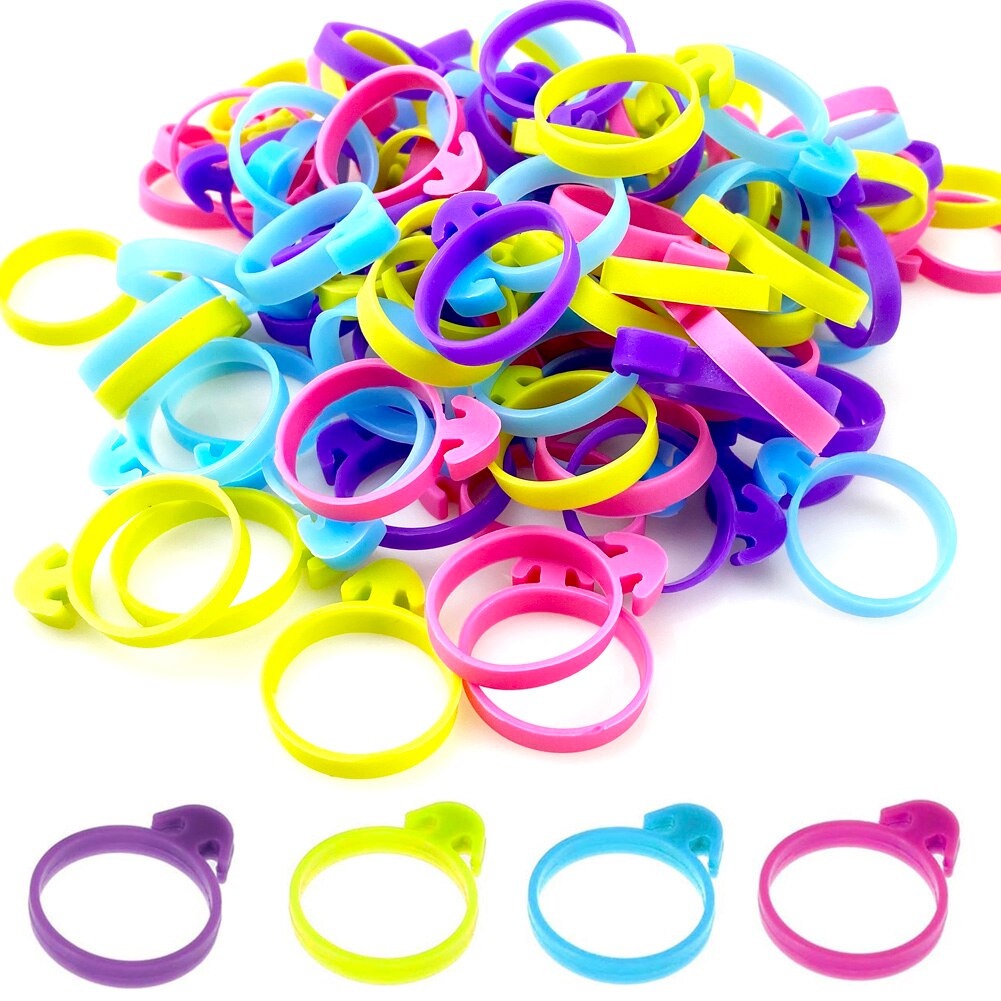 10pcs/set Self-locking Reusable Silicone Sealing Clip Rubber Band Lashing Icing Piping Bag Circle Buckle Pastry Bags Ties Fixed Rings