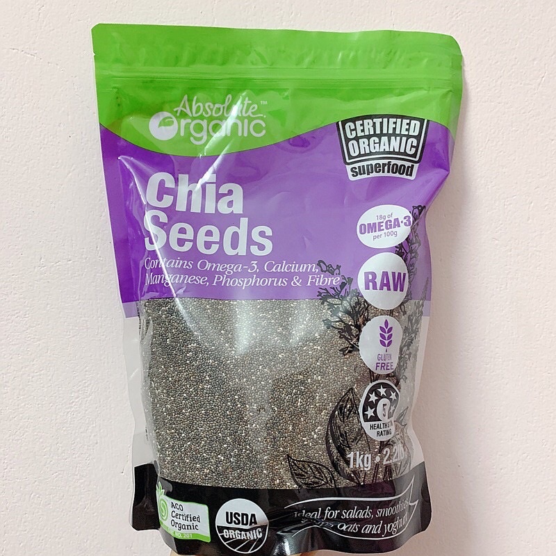 Hạt Chia Úc Absolute Organic Chia Seeds Túi Tím 1kg