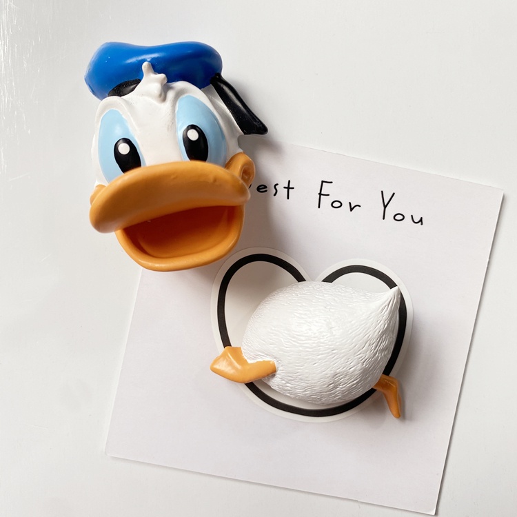 Bộ 2 Miếng Dán Nam Châm Bằng Nhựa PP Hình Vịt Donald Ba Chiều Dễ Thương