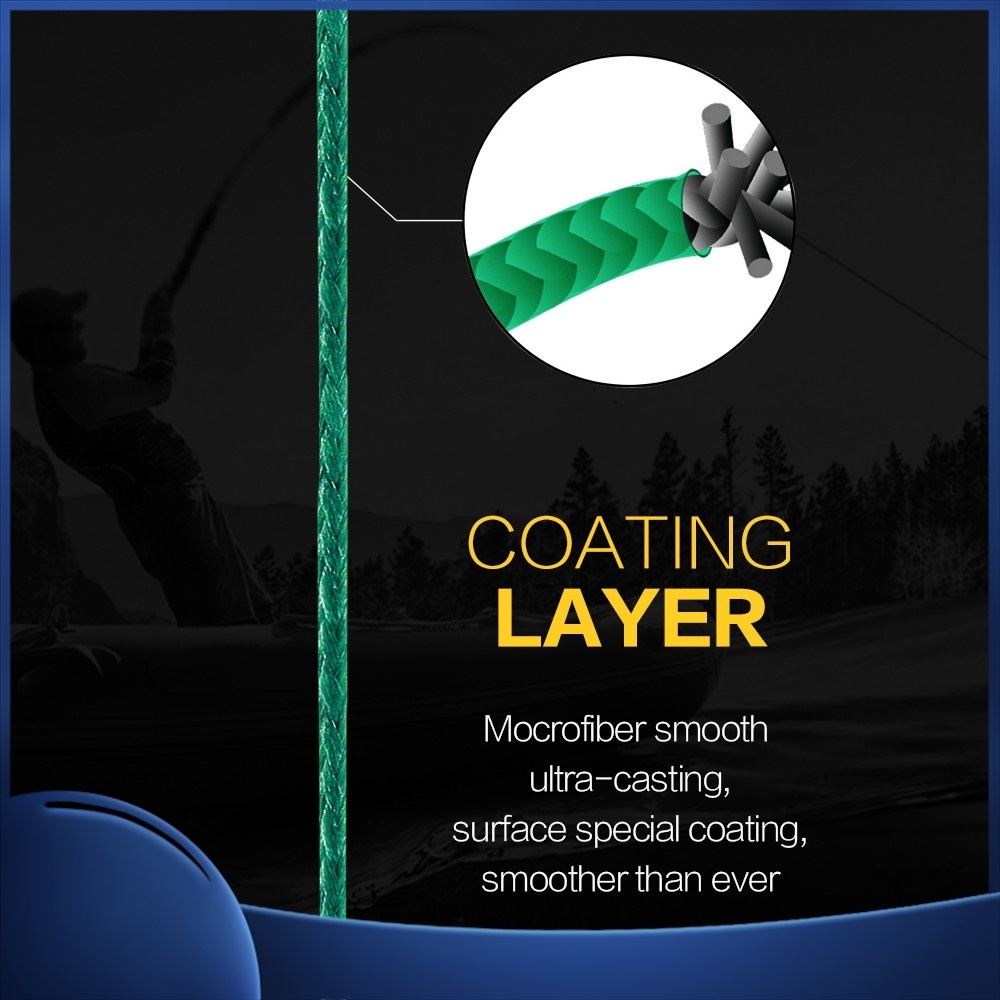 Cuộn Dây Câu Cá Bện 4 Sợi PE 12LB 15LB 20LB 30LB 38LB 43 Siêu Chắc 500M