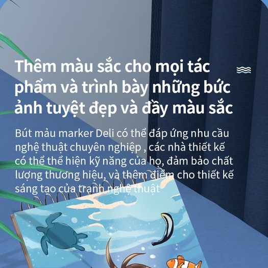 Bút màu marker chuyên nghiệp Deli - kèm túi vải và đế cắm bút - 30/40/60/80 Màu - 70806