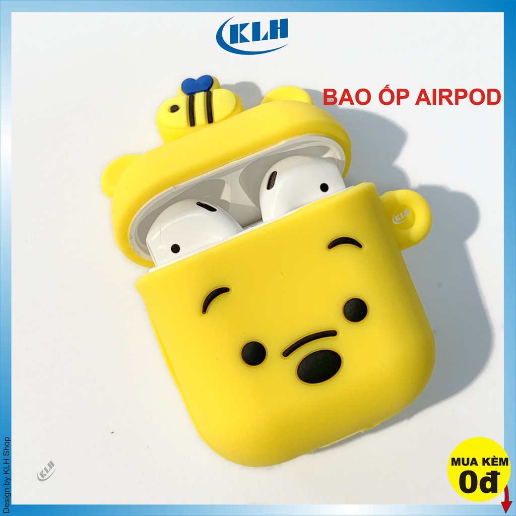 Ốp Airpod 2 silicone 3D, bao bảo vệ tai ghe bluetooth không dây apple hình kute chống va đập KLH