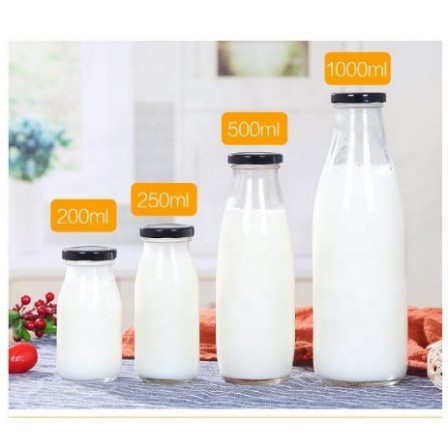 Chai Thủy Tinh Đựng Sữa Nắp Thiếc 1000ML-NAUS