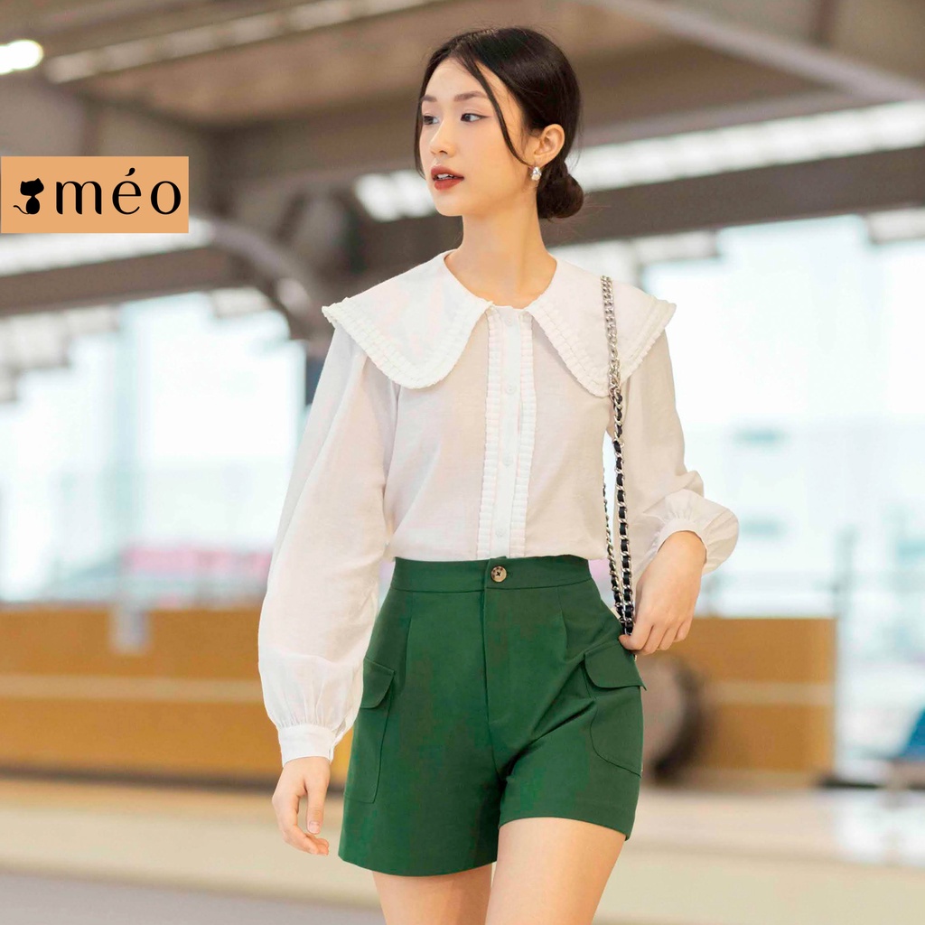 Áo sơ mi nữ Méo shop phong cách công sở dài tay cổ bẻ Zumi