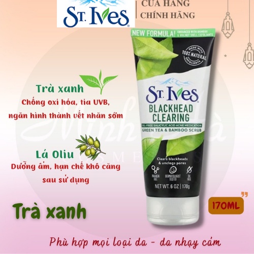 Sữa rửa mặt tẩy tế bào da chết St.Ives 170g (Tươi Mát Trái Mơ, Bơ mật ong, Cafe...