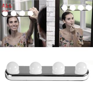 Đèn LED 4 bóng dùng pin siêu sáng gắn gương trang điểm studio