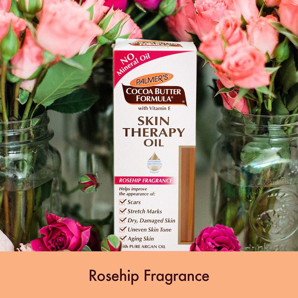 Dầu dưỡng ẩm đa năng hương hoa hồng Palmer's Cocoa Butter Formula Skin Therapy Moisturizing Body Oil 150ml (Mỹ)