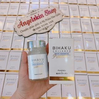 Viên uống trắng da Bihaku Collagen Premium lọ 30 viên, Viên uống đẹp da Collagen Nhật Bản trắng bật tone
