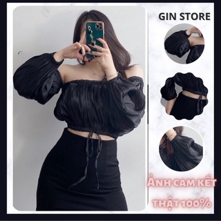 Áo Croptop Bẹt Vai Sexy, Quyến Rũ TH04 | Croptop Nữ Tay Dài Trễ Vai | GinStore