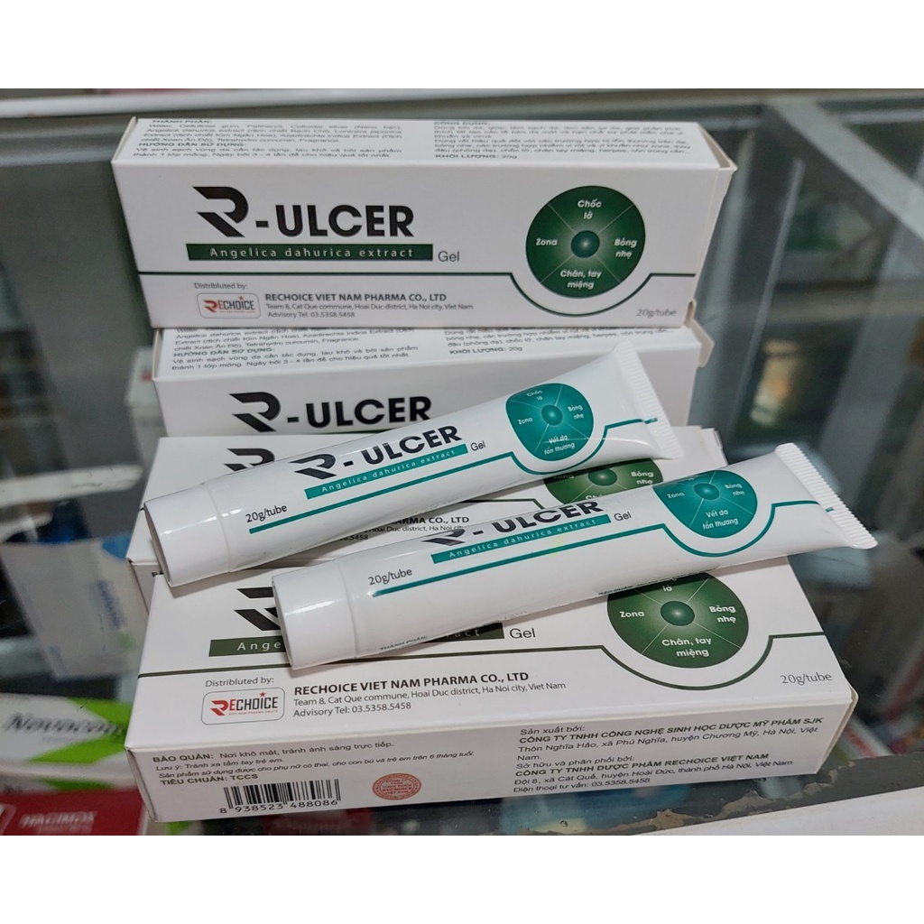 Kem Bôi Da R-Ulcer Angelica Dahurica Extract Giúp Làm Sạch Da Tái Tạo Da Bôi Thủy Đậu Bỏng Nhẹ Tay Chân Miệng Tuyp 20gr