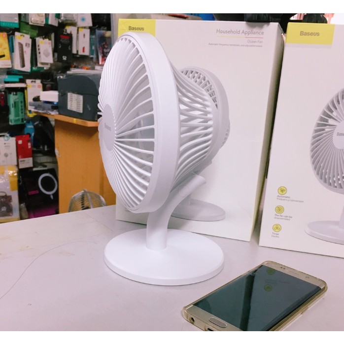 Quạt mini để bàn Baseus Ocean Fan (Pin sạc 2000mAh, 4 mức tốc độ ) - bảo hành đổi mới