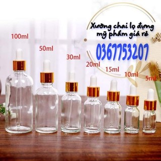 (Rẻ nhất)10 chai chiết 20ml, 30ml, 50ml, 100ml mỹ phẩm, serum, tinh dầu thủy tinh