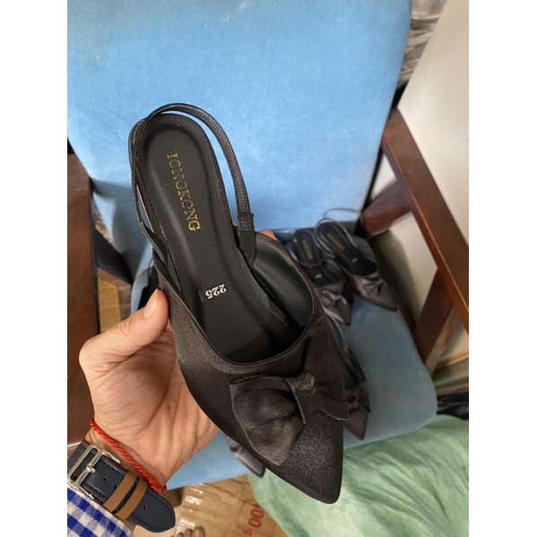 Giày sandal sục  bệt nơ xinh 2 cm quai thun MÃ SD-0299