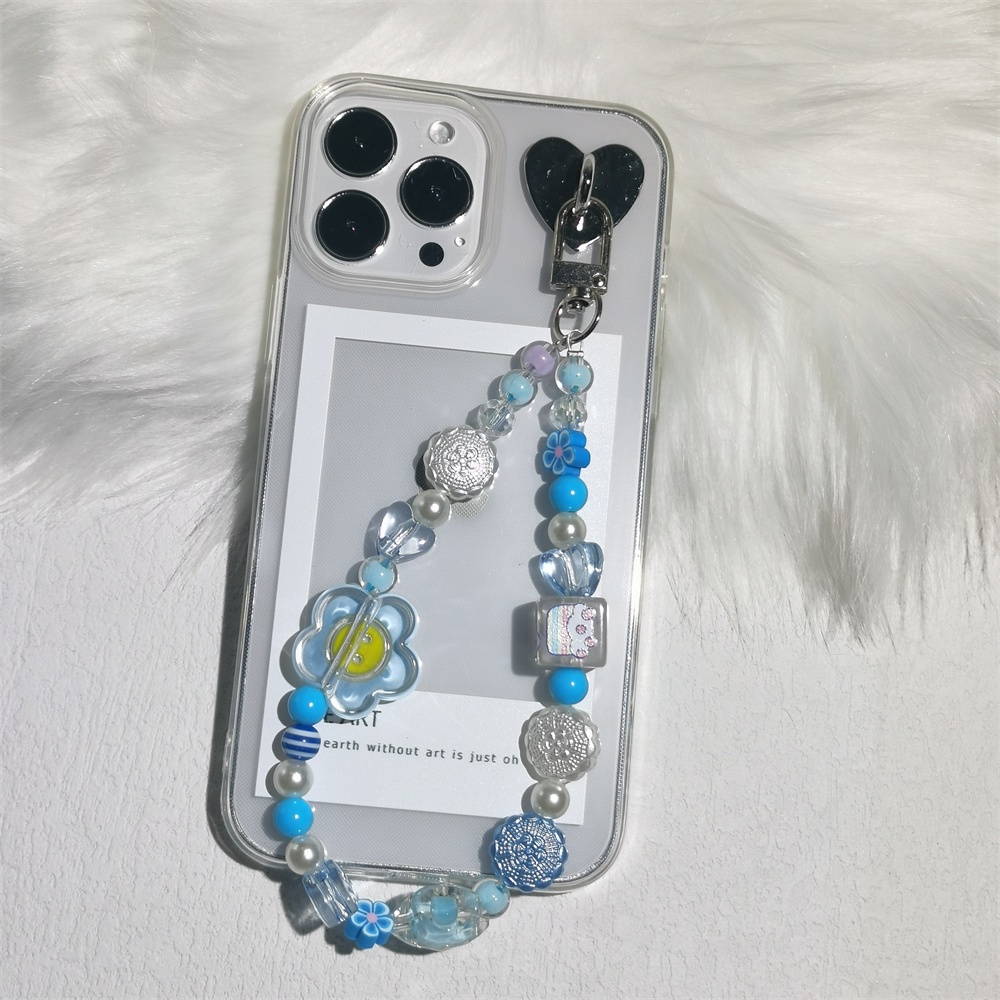 Ốp Điện Thoại Trong Suốt Có Móc Khóa Màu Xanh Dương Cho Iphone 14 6 6S 13 7 + 8 Plus SE 2020 XS XR 11 12 Mini PRO MAX