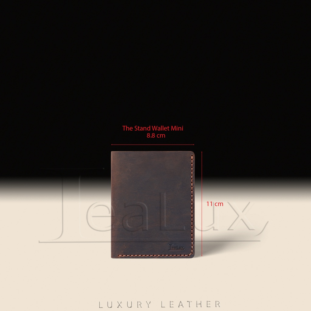 Ví Đứng Da Sáp Mini Handmade LEALUX The Stand Wallet Mini