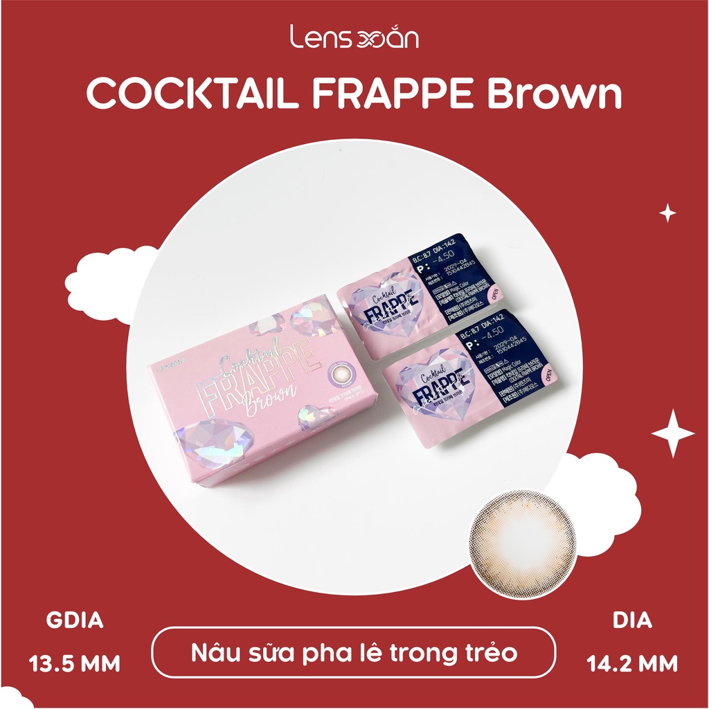 KÍNH ÁP TRÒNG COCKTAIL FRAPPE BROWN CỦA LENS ME: Lens nâu sữa hiệu ứng pha lê trong trẻo | Lens Xoắn