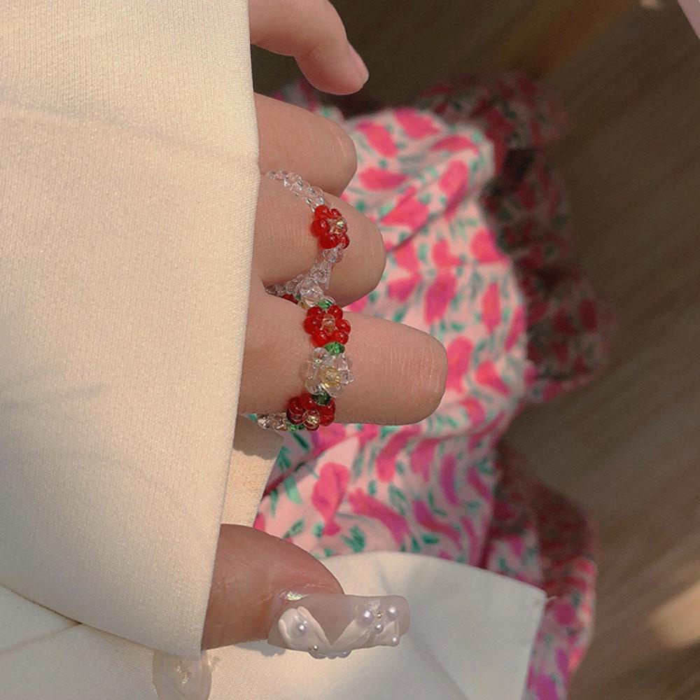 Nhẫn VANES1 Co Giãn Trong Suốt Thiết Kế Ngọt Ngào Thời Trang Mùa Hè 2021