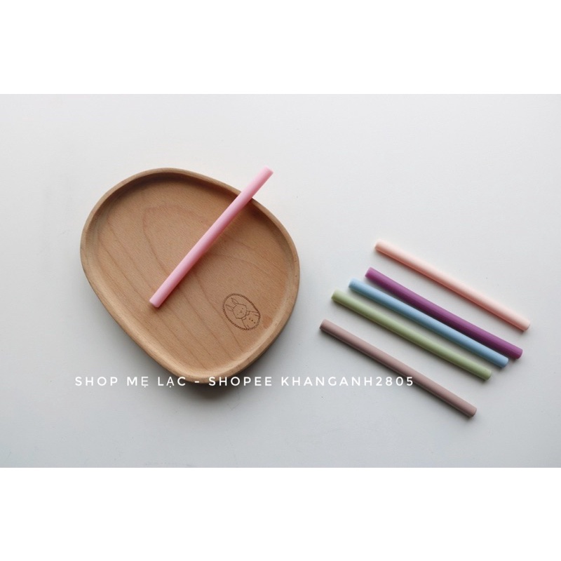Ống hút silicone cho bé ăn dặm, phong cách Hàn Quốc nhẹ nhàng