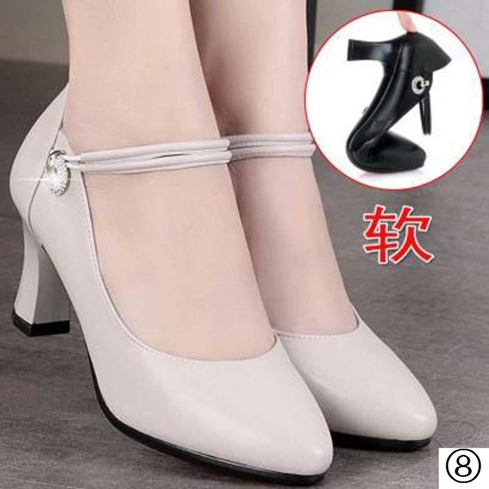 Giày Cao Gót Da Mềm Mũi Nhọn Size Lớn 35 / 40 Thời Trang 2022 Cho Nữ