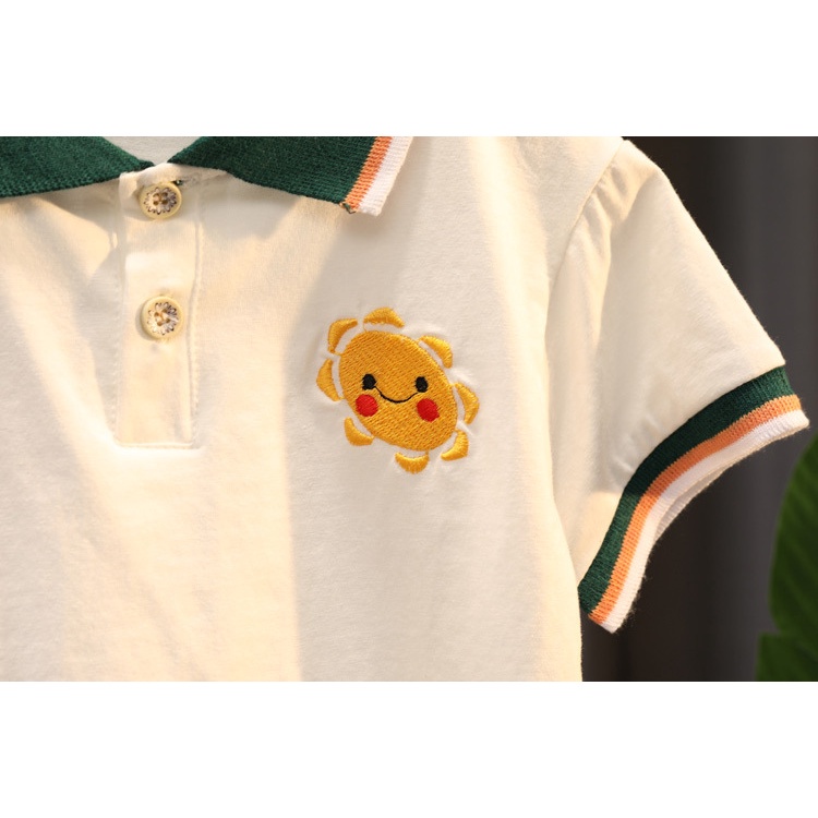Bộ áo polo tay ngắn phối quần short thời trang cho bé