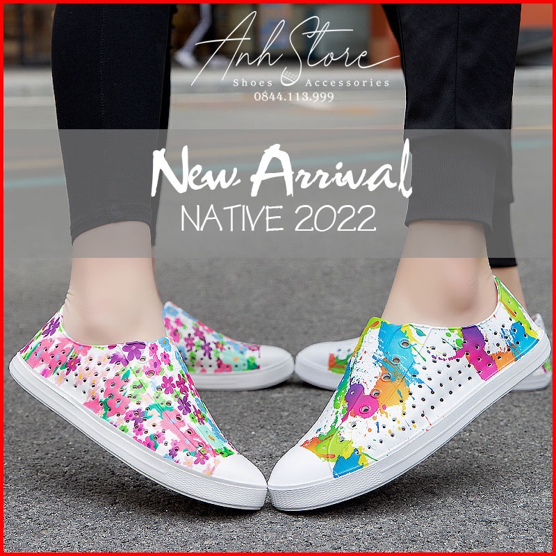 NATIVE 2023 Giày nhựa WNC NATIVE đi mưa, đi biển, du lịch - Chất liệu nhựa xốp siêu mềm, siêu nhẹ
