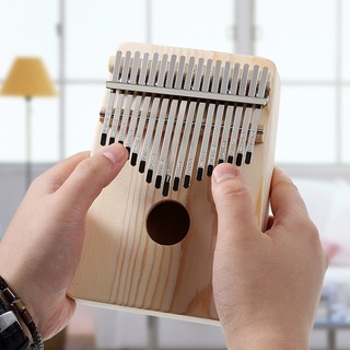 17 Keys Kalimba African Solid Mahogany Wood Thumb Piano Finger Percussion Gifts