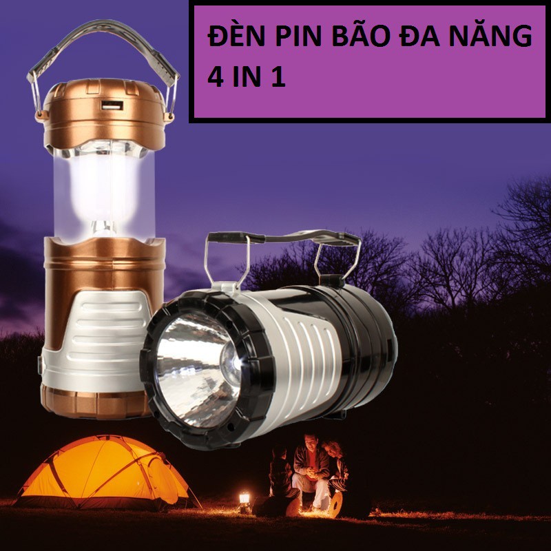ĐÈN PIN 7088 CẦM TAY SẠC ĐIỆN ĐA NĂNG 4 IN 1 CÓ SẠC NĂNG LƯỢNG MẶT TRỜI  - Đèn Pin sạc