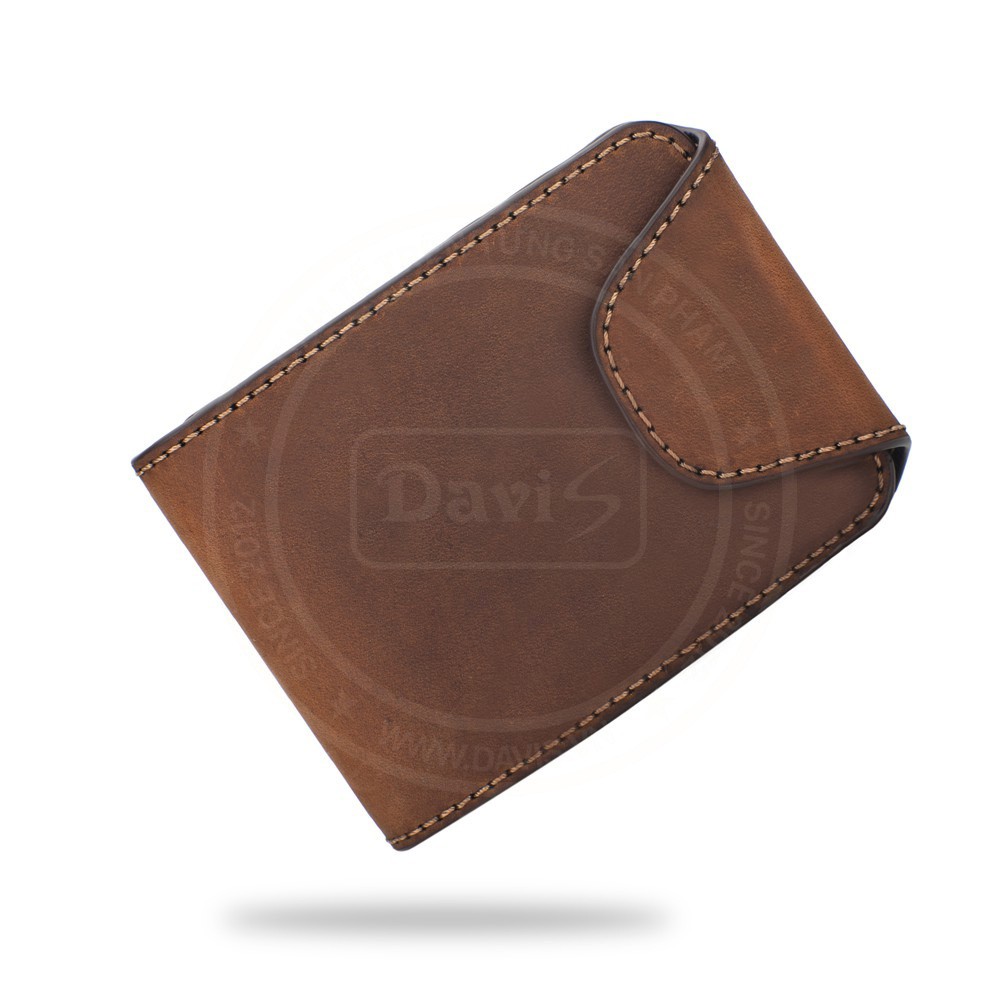 Ví Kẹp Tiền V9(2) Davis - Money Clip, làm hoàn toàn từ da bò thật, phong cách Châu Âu đẳng cấp, sang trọng