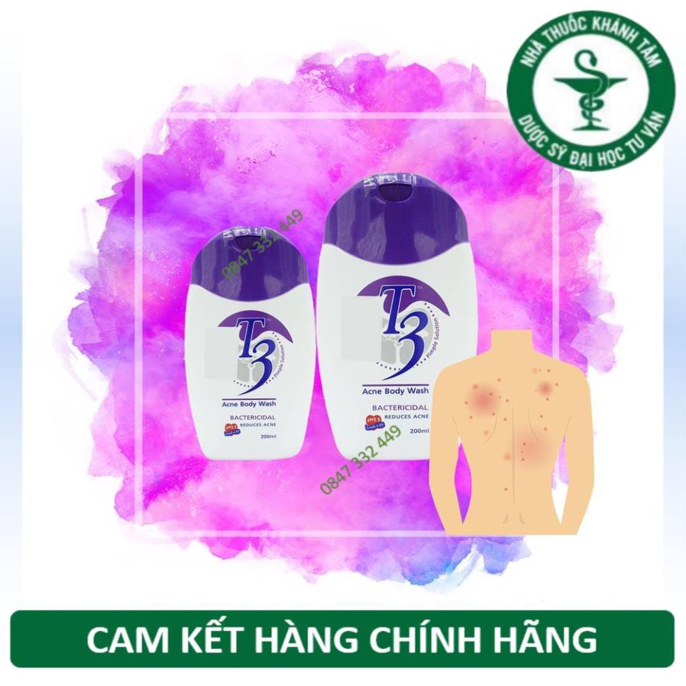SỮA TẮM GIẢM MỤN LƯNG T3 ACNE BODY WASH 200ml