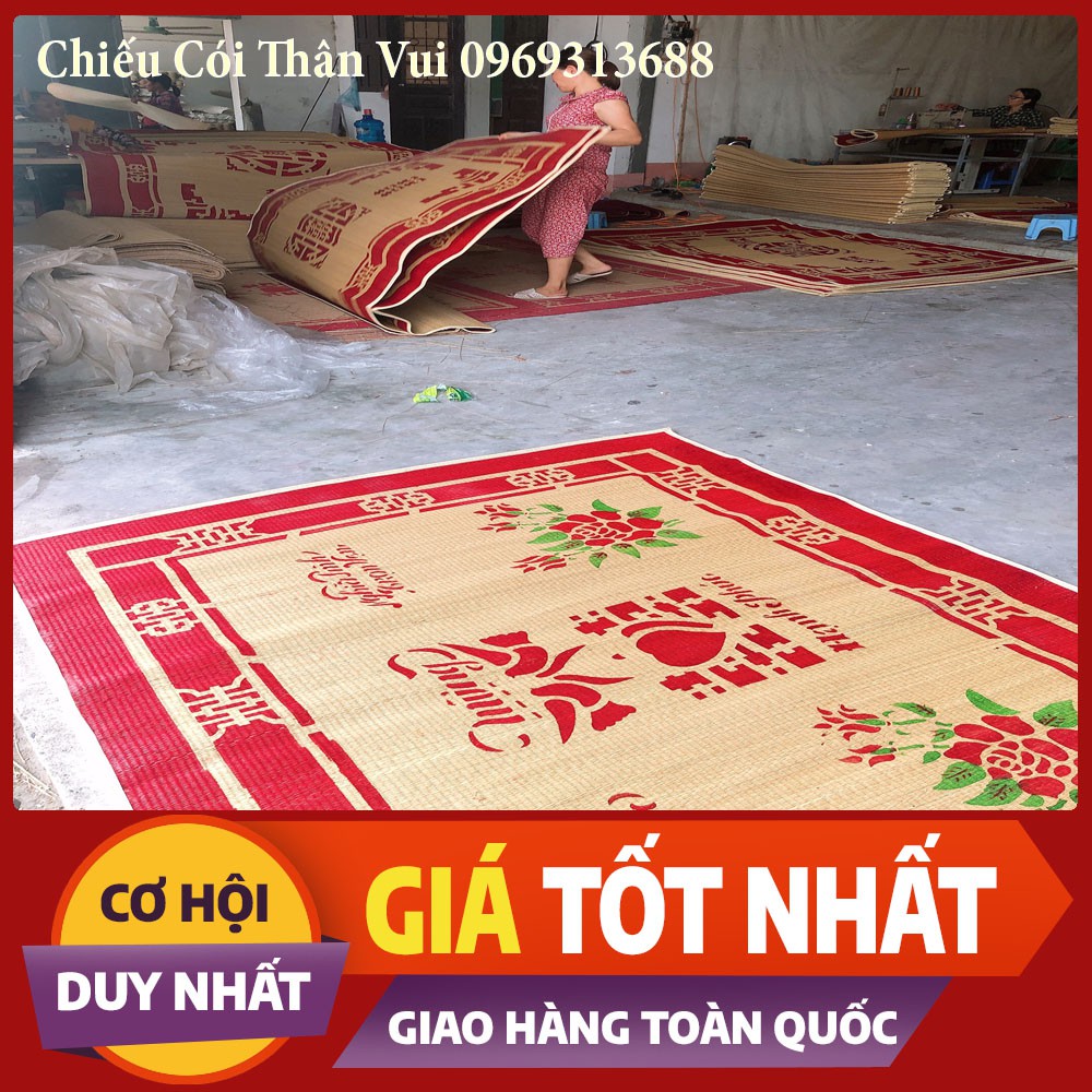 Chiếu Cói ❤️FREESHIP❤️Chiếu  Thái Bình In Hoa 0,8/1m2/1m5/1m6/1m8/2m2