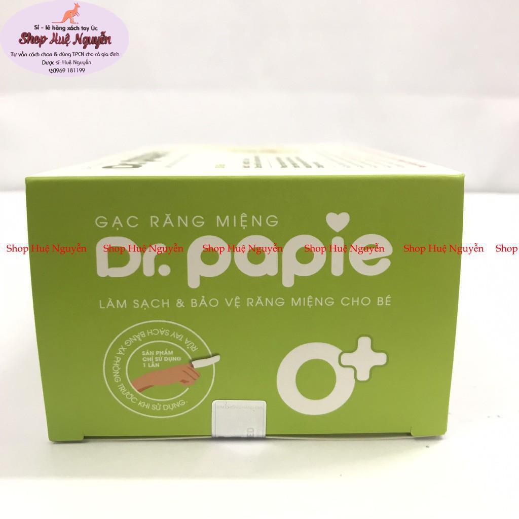 Gạc Rơ Lưỡi Dr.Papie- gạc lau răng, rơ miệng cho bé - Hộp 30 gói