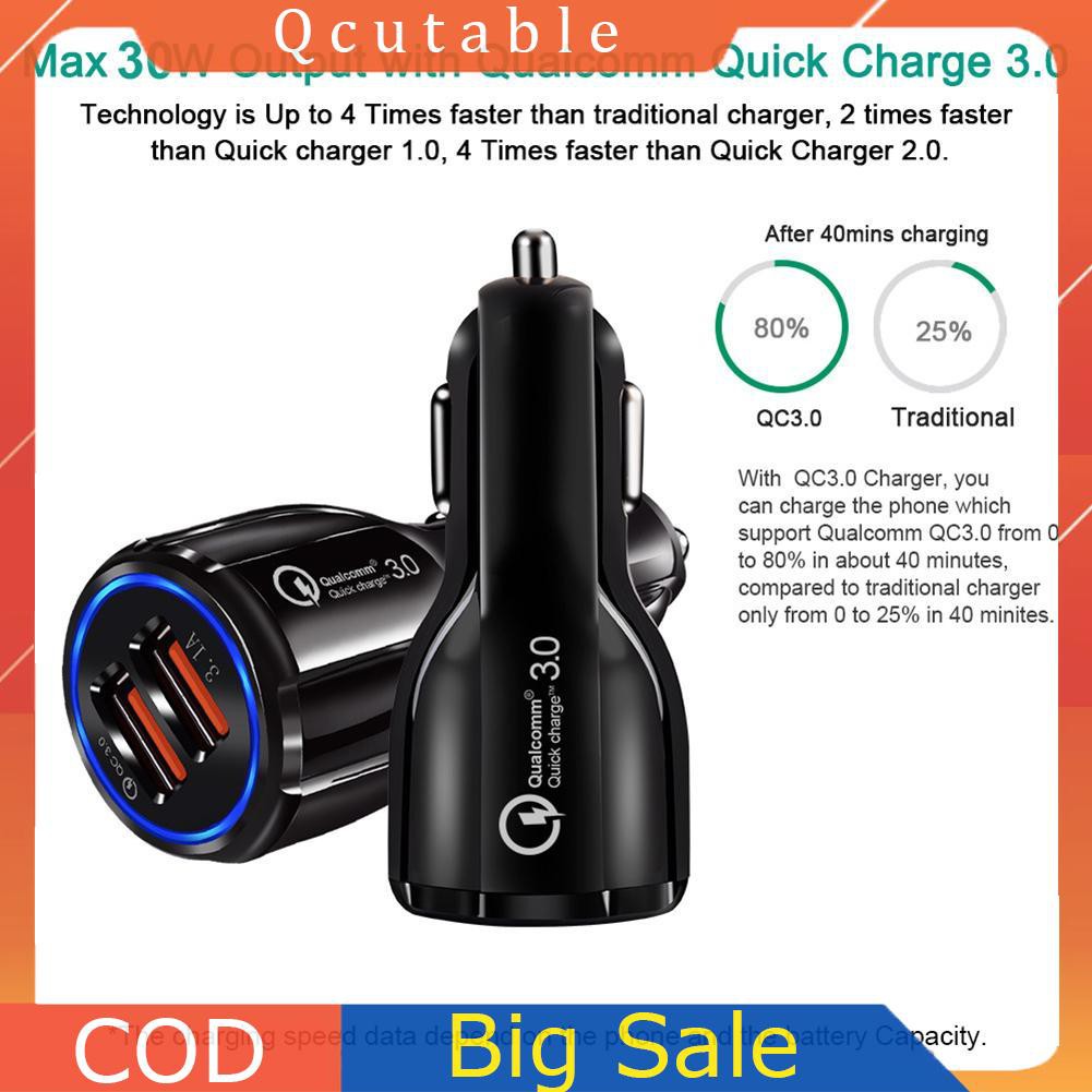 Tẩu Sạc Nhanh Qc 3.0 Usb 3.1a Trên Xe Hơi Cho Huawei Xiaomi