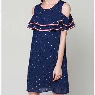 Đầm trễ vai big size chấm bi size đại cho người béo mập 90-100kg