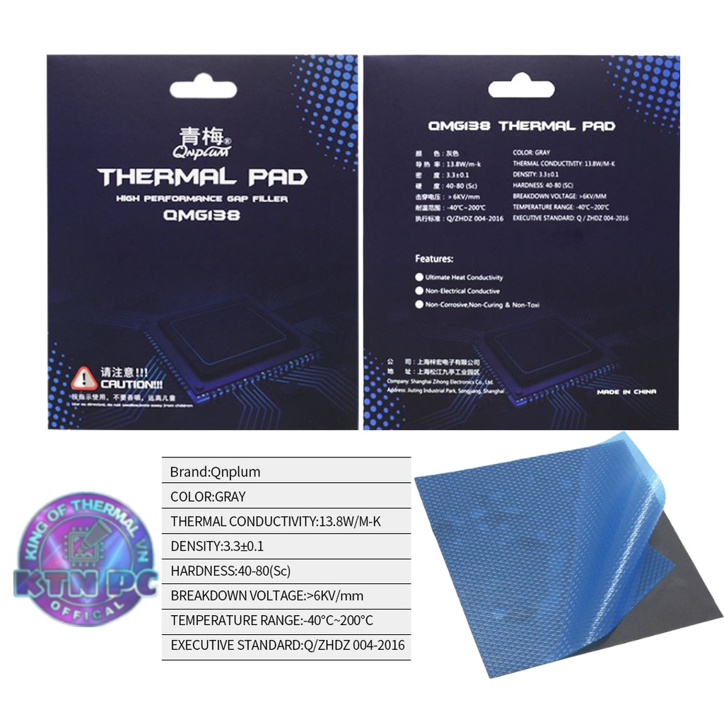 Miếng Tản Nhiệt Thermal Pad QNPLUM 138 (13.8w/mk)