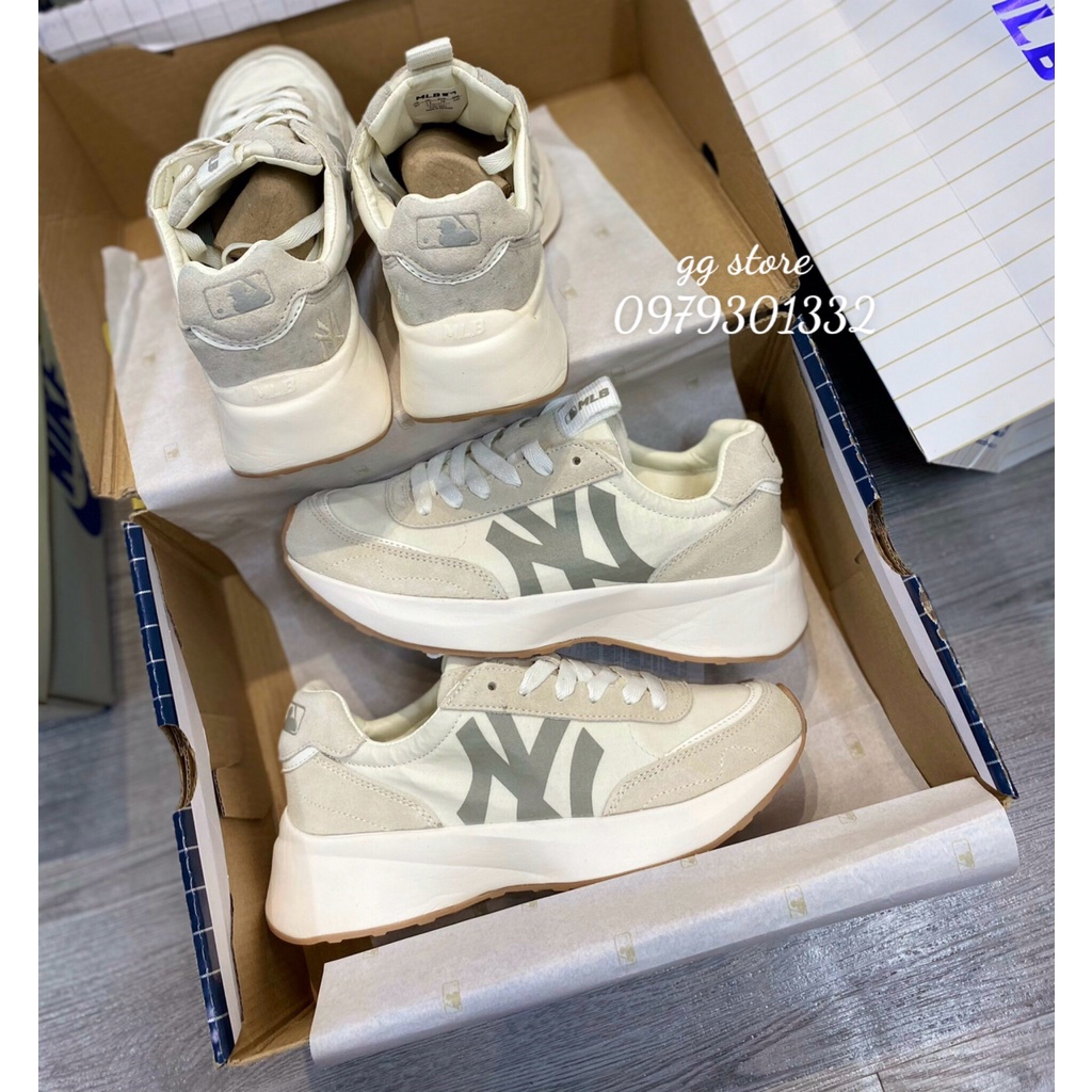 Giày Sneaker MLB Jogger Màu Kem Sữa