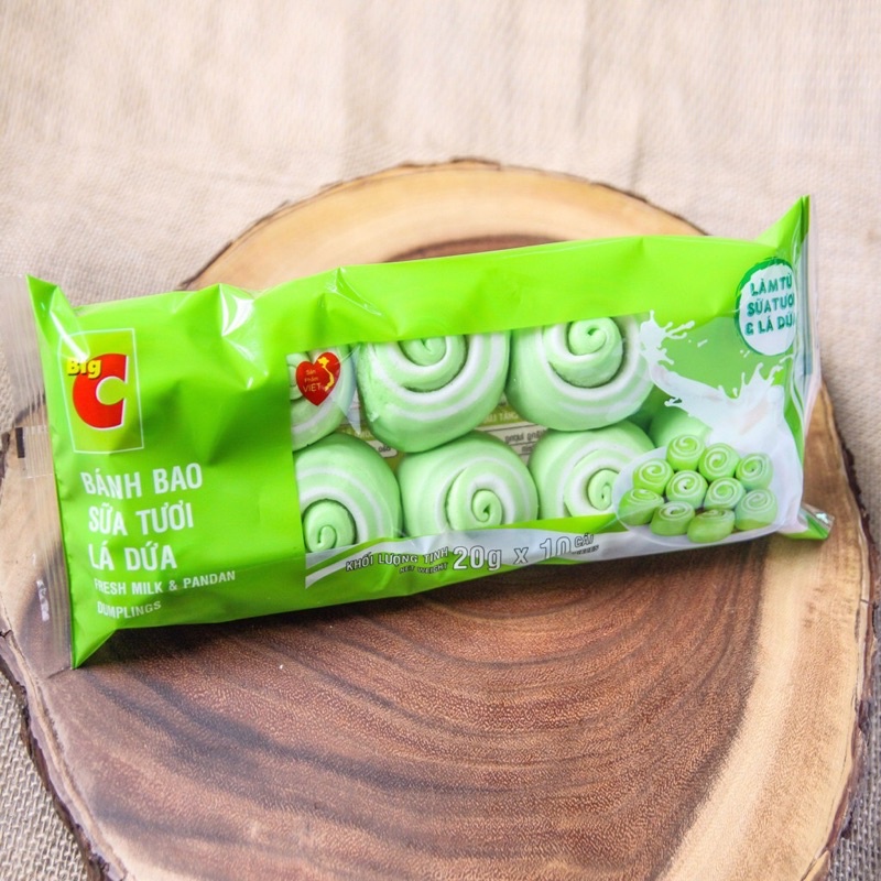 10 cái Bánh Bao Sữa Tươi & Lá Dứa Thọ Phát