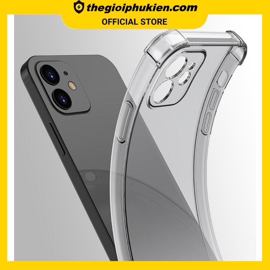 Ốp lưng iphone dẻo trong suốt chống sốc bảo vệ camera, có gờ bảo vệ 4 góc dành cho ip 6 đến 12promax - W196
