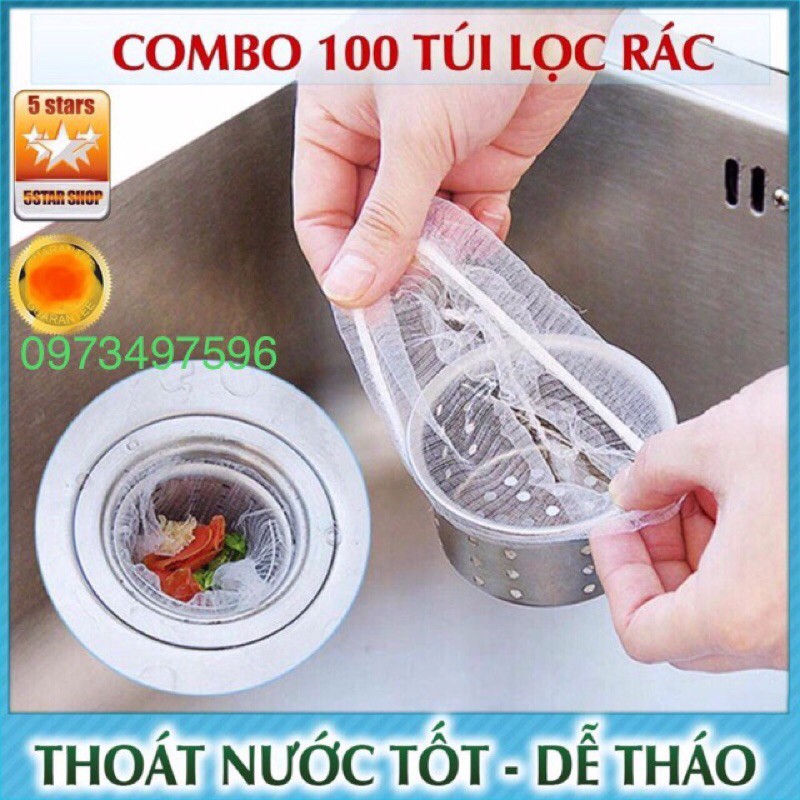 Combo 100 Túi Lọc Rác Thông Minh Cho Bồn Rửa Chén Bát