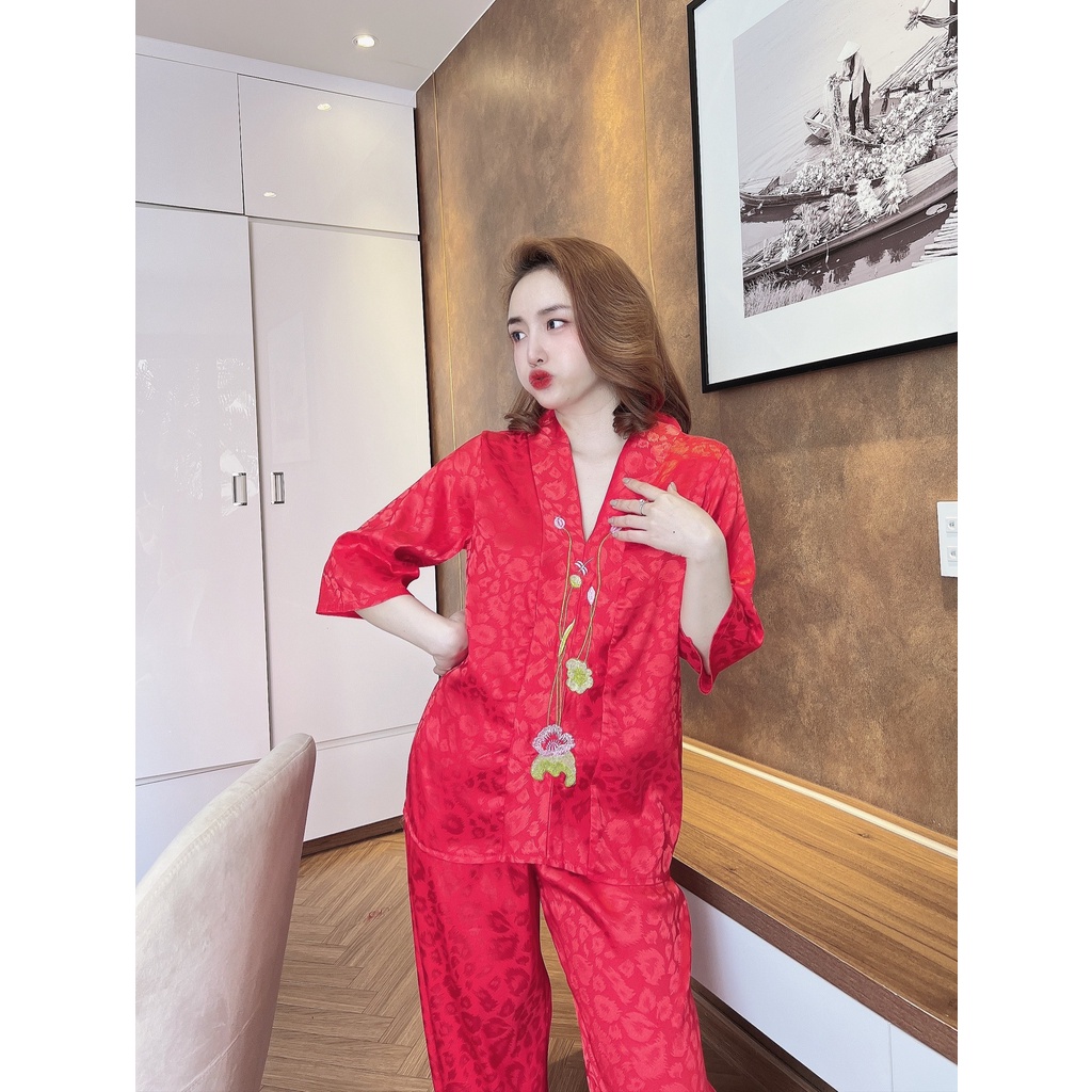 Đồ Lam Đi Chùa # Bà lai sen lụa đông hưng# Quần Áo Nữ
