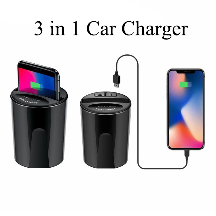 Đế Sạc Điện Thoại Không Dây 15W Kèm Cổng USB Và Phụ Kiện